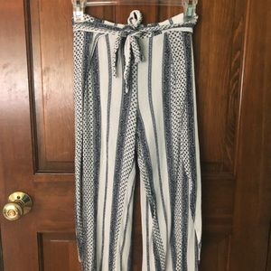 Flowy blue & white pants